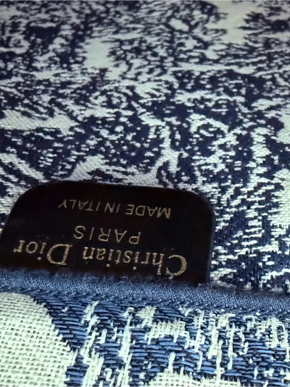 Dior Men's Toile Tote in Blue and Cream with Logo Band